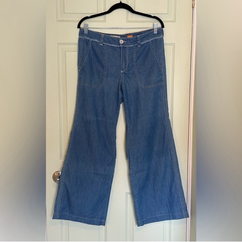 Anthropologie Blue Wide-Leg Jeans
